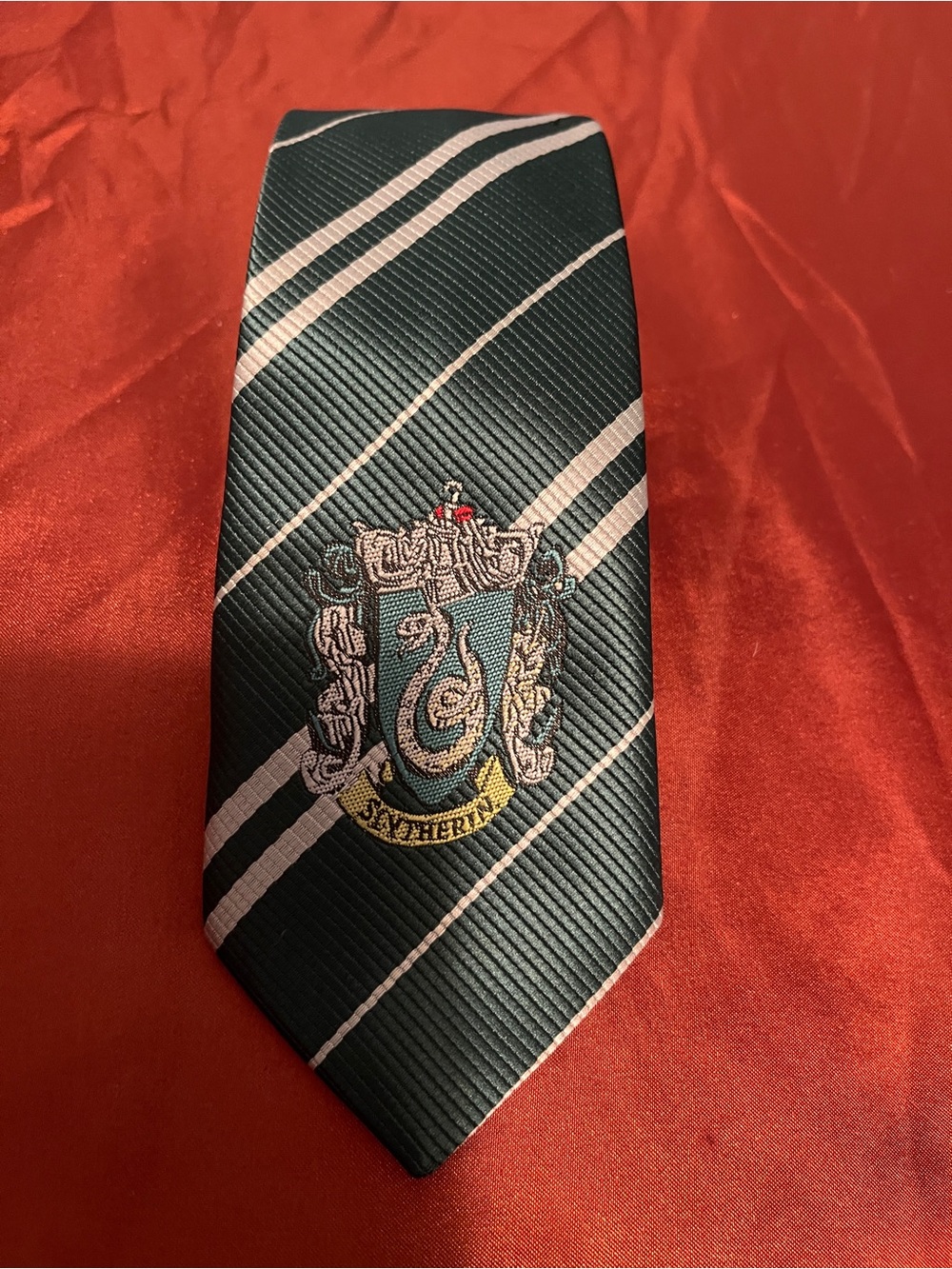 Slytherin Crest Green Striped Men's Tie - Unbranded